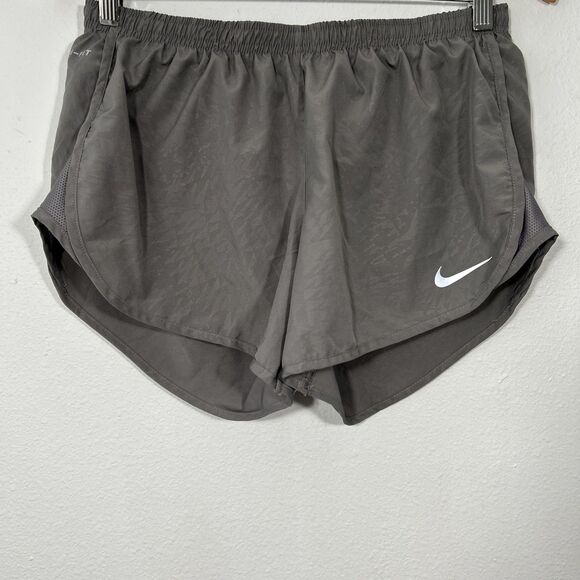 Nike Dri Fit Shorts Womens Medium‎ Gray Tempo Running Activewear - Picture 1 of 8
